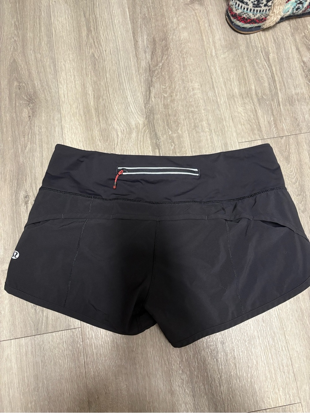 lululemon athletica Black Women's Athletic Running Shorts with Rear Zip Pocket
